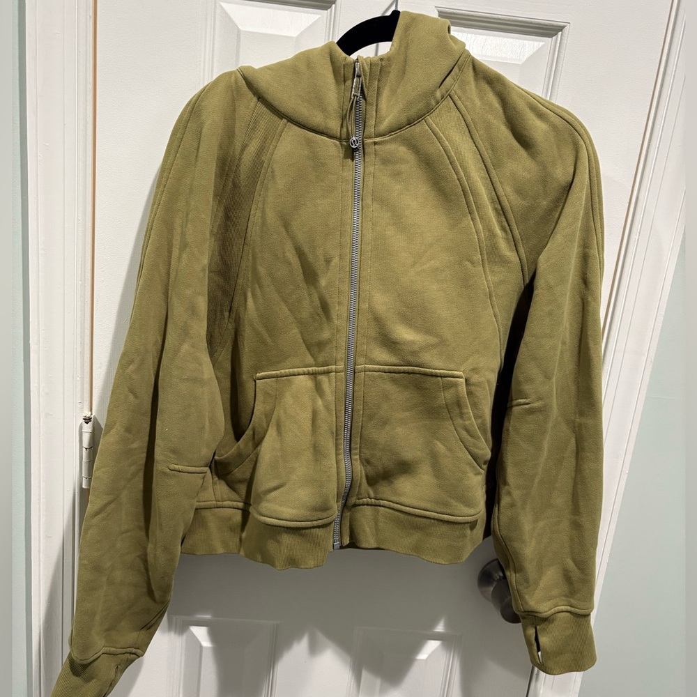 Lululemon Scuba Oversized Full-Zip Hoodie Bronzed Green Condition EUC